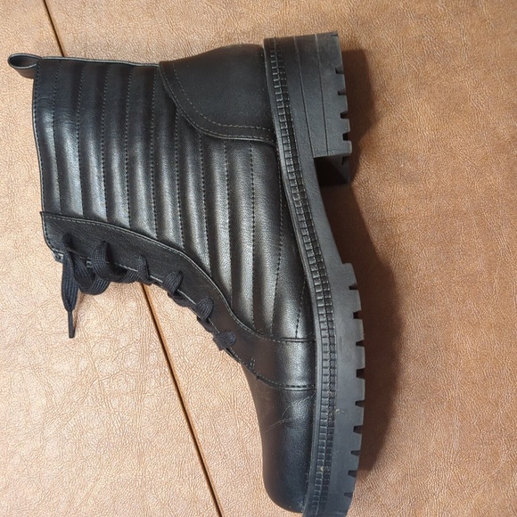 Black Combat Style Boots - Picture 1 of 5